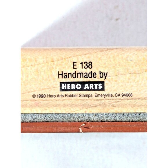 Hero Arts 1990 HANDMADE BY Rubber Stamp Hearts Wood Mounted 2.5 x 1.75-in Gift - Picture 4 of 4